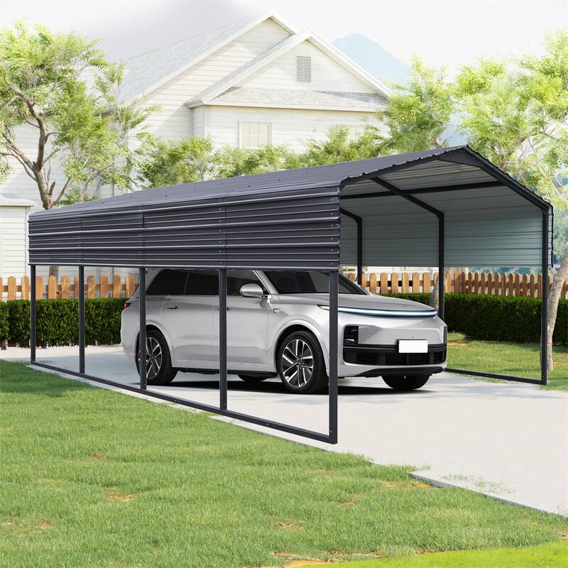 12x20 FT Metal Carport,Heavy Duty Canopy Galvanized Steel Garage