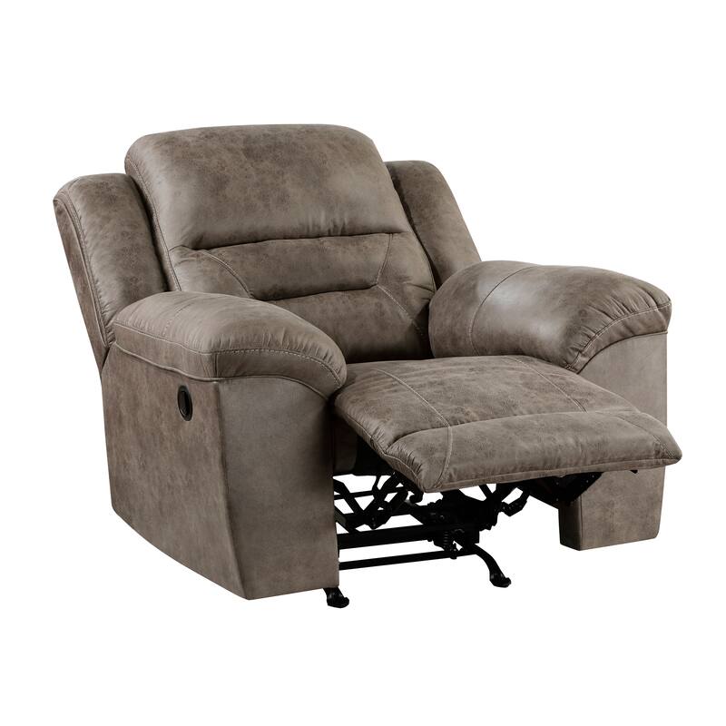 Alonzo Polished Microfiber Rocker Manual Reclining Chair