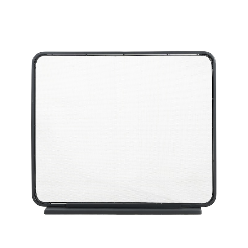 Roomfitters Tahlia 1-Panel Iron Fireplace Screen with Rounded Corners - Black