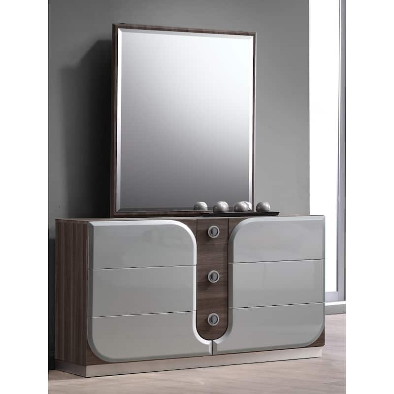 Somette Manchester 3/4"-Thick Bevel Edge Mirror - Brown