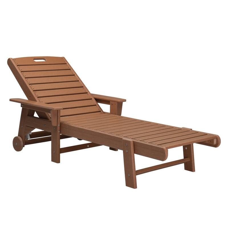 Outdoor Reclining HDPE Single Chaise (1-Piece)