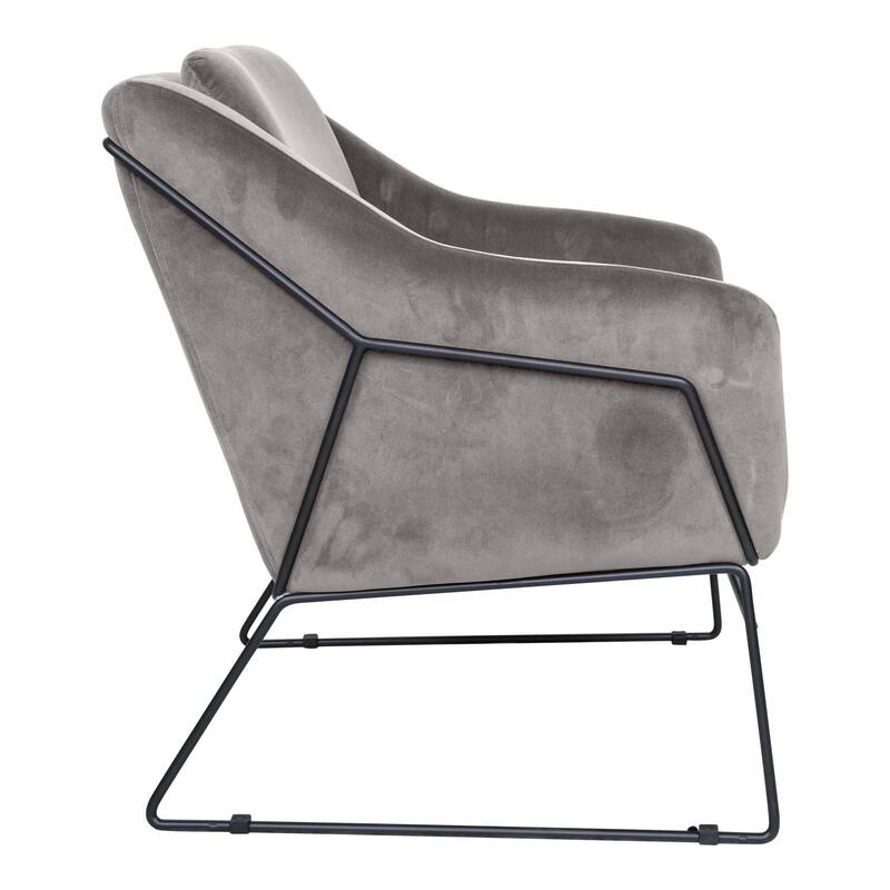 Harmony Mid-Century Modern Velvet Upholstered Accent Arm Chair with Metal Frame for Home Office Living Room & Bedroom