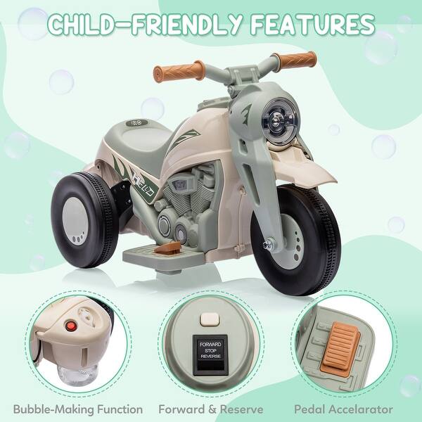 slide 2 of 7, Kids Ride on Bubble Motorcycle