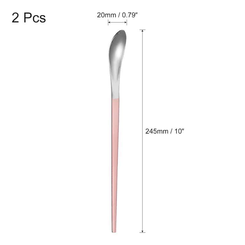 2Pcs 10-Inch Stainless Steel Cocktail Beverage Stirring Spoons