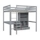 preview thumbnail 17 of 20, Modern Full Size Loft Bed with Built-in Desk，Storage Shelves and Drawers for Bedroom