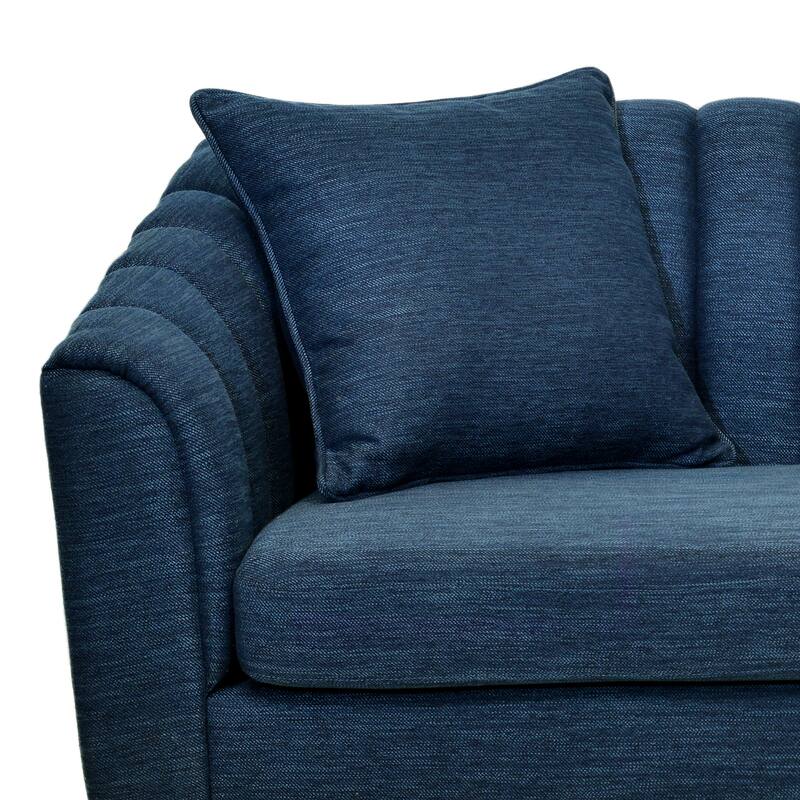 Contemporary Deep Seat Sofa with 2 Accent Pillows & Sloped Arms