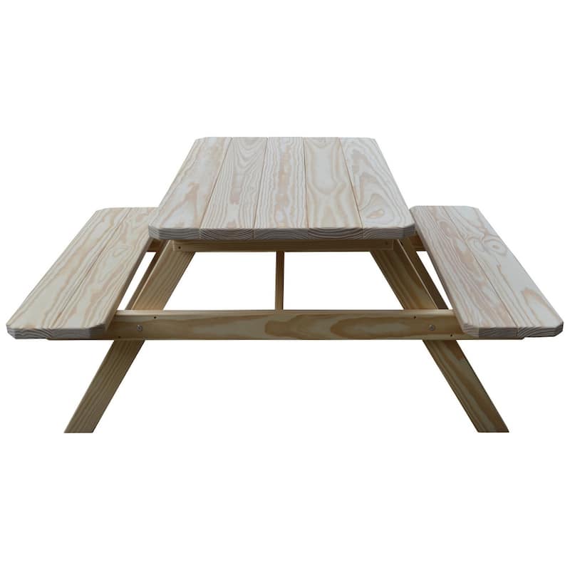 Pine 4' Picnic Table with Attached Benches