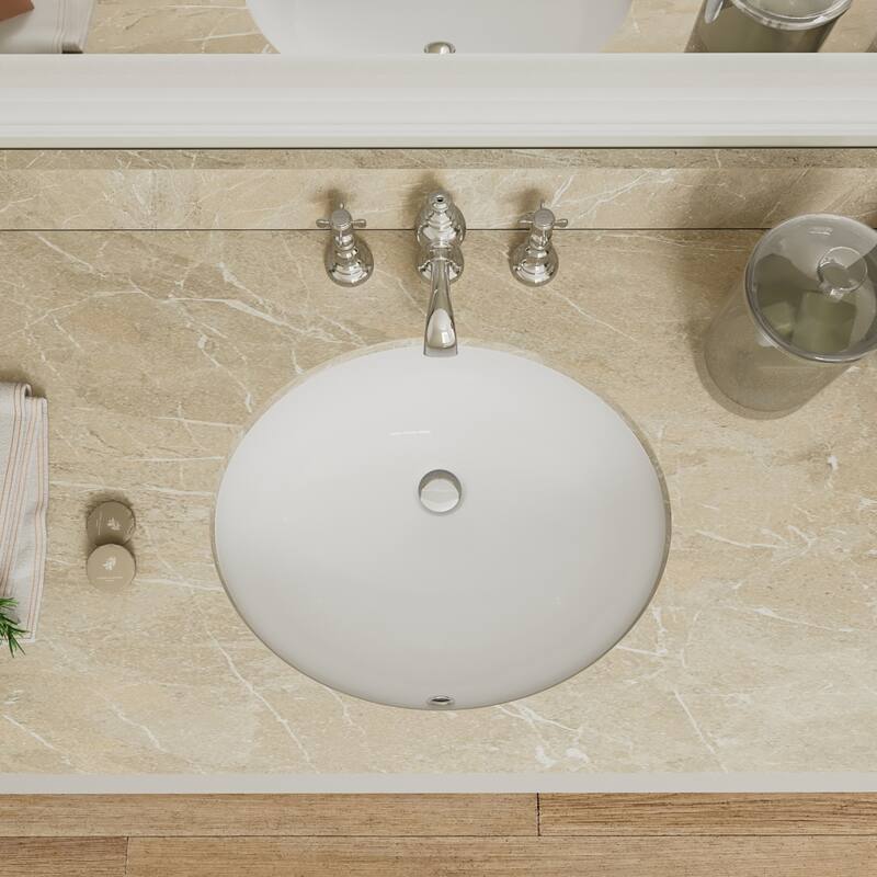 DeerValley Symmetry 18" Oval Vitreous China Undermount Bathroom Sink