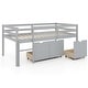 preview thumbnail 6 of 5, Wood Platform Bed Frame Twin Low Loft Bed w/Storage Drawers Grey