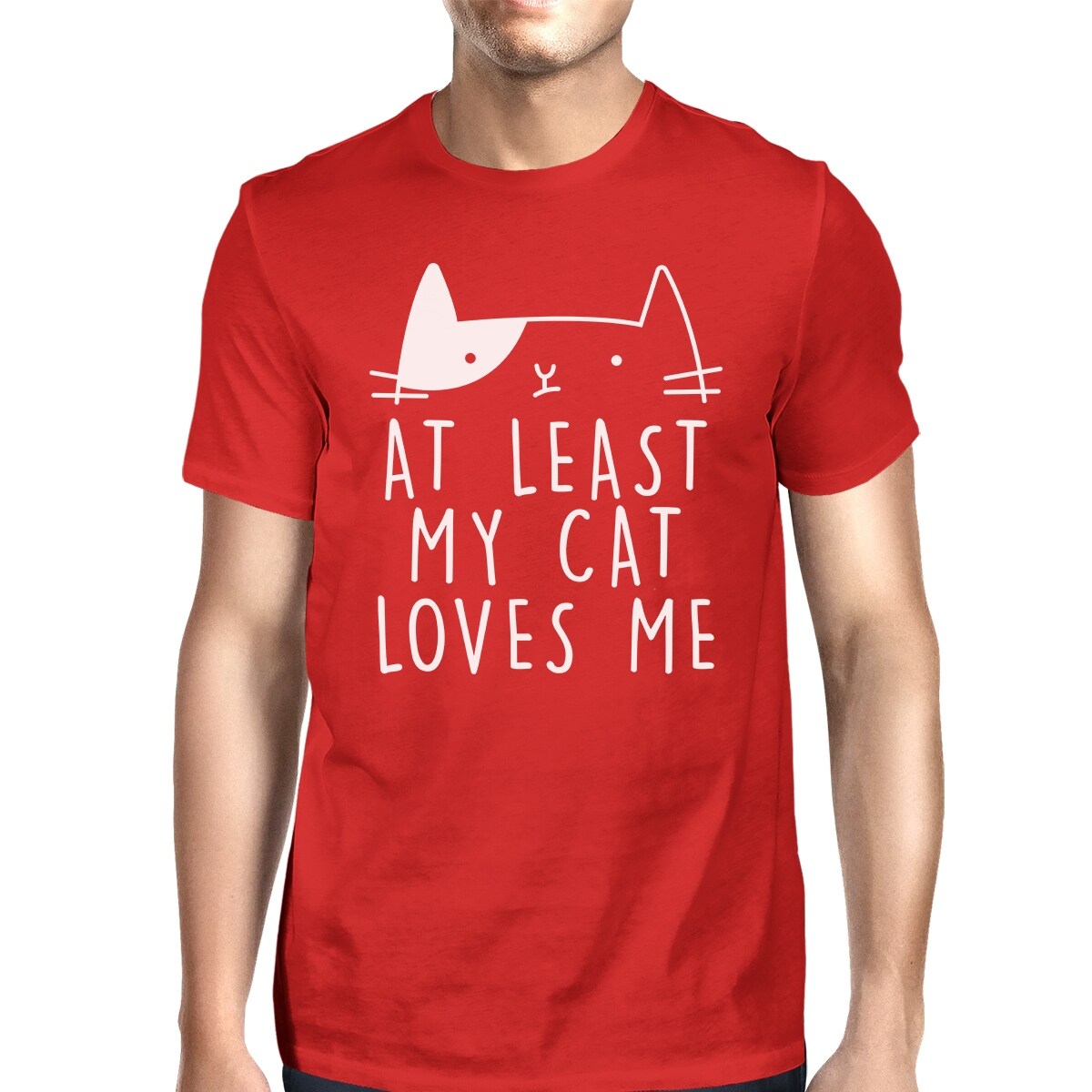 Shop At Least My Cat Loves Mens Red T Shirt Cat Graphic Shirt Gift Ideas Free Shipping On Orders Over 45 Overstock 14640583