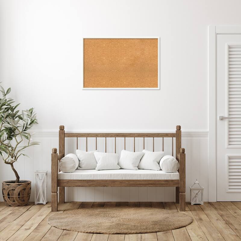 Lucie Wood Framed Natural Corkboard Bulletin Board
