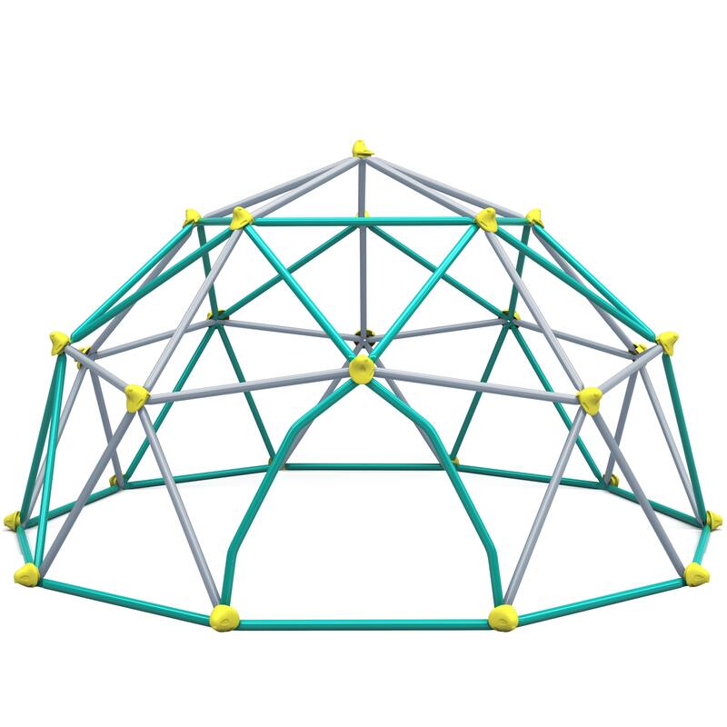 12ft Geometric Dome Climber Play Center, Kids Climbing Dome Tower with Hammock, Rust & UV Resistant Steel Supporting 1000 LBS