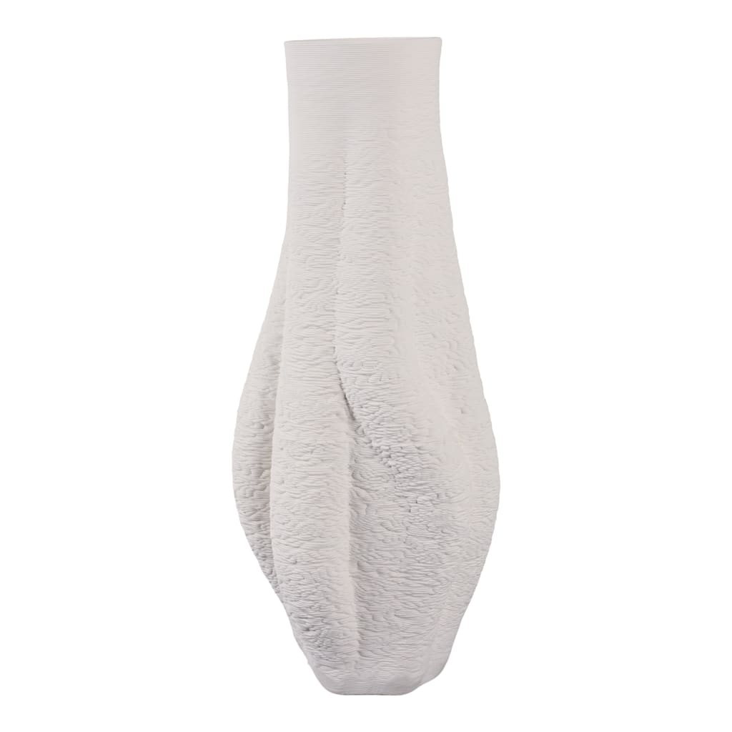 Porcelain Sculptural Vase with Curved Silhouette and Intricate Detail