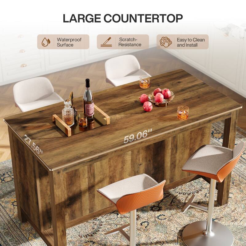 3 Tier Home Bar Unit Mini Bar Table Height Pub Table