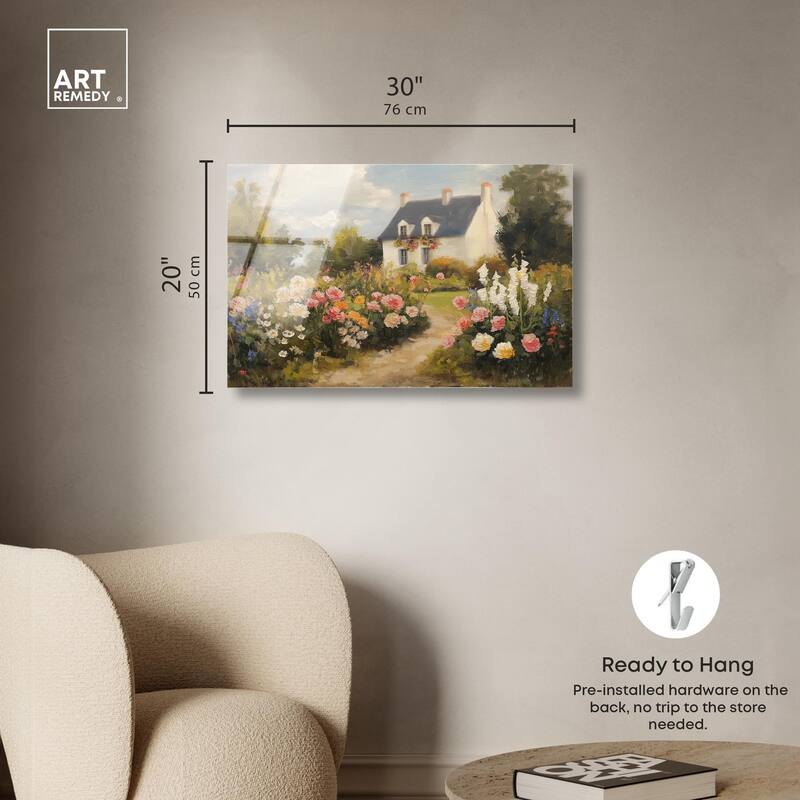 Floral Welcome Acrylic by Art Remedy, Ready to Hang