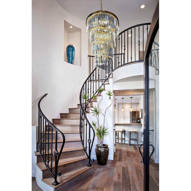 Luxury Chandelier 15 Lights Crystal 25.5" Wide Spiral shape