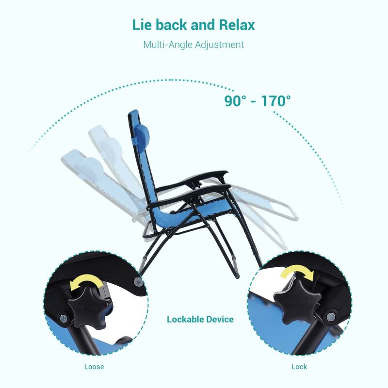 Bonosuki Patio Zero Gravity Chair Foldable Recliner Lounge Chair