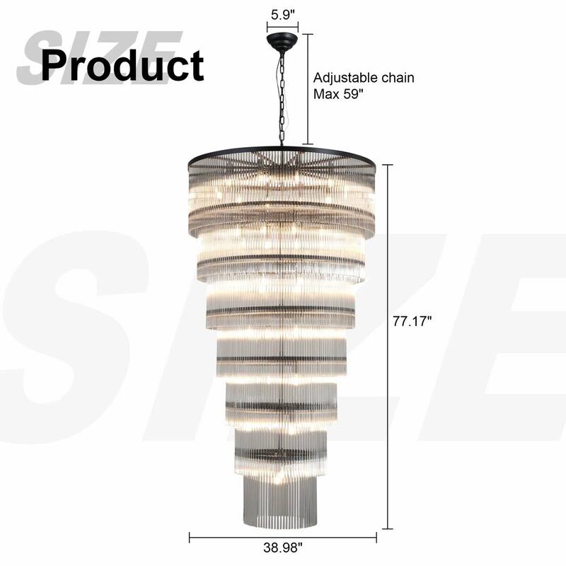 KAYLA 77"H Seven-LayerStriped Column StairLight