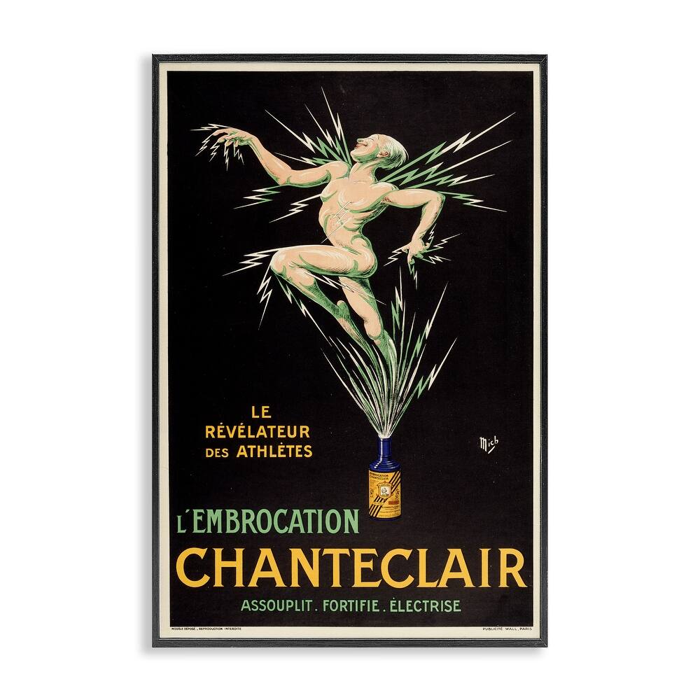 Stupell Vintage Chanteclair Wine Framed Giclee Art Design By Marcus Jules