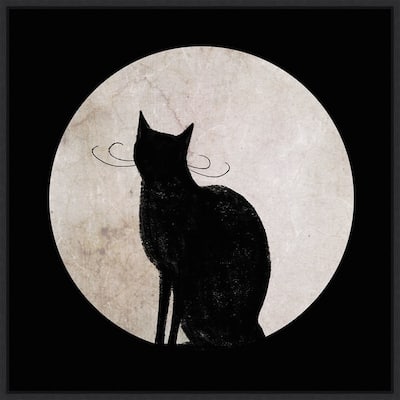 Amanti Art Mystic Moon I Cat Framed Canvas Wall Art