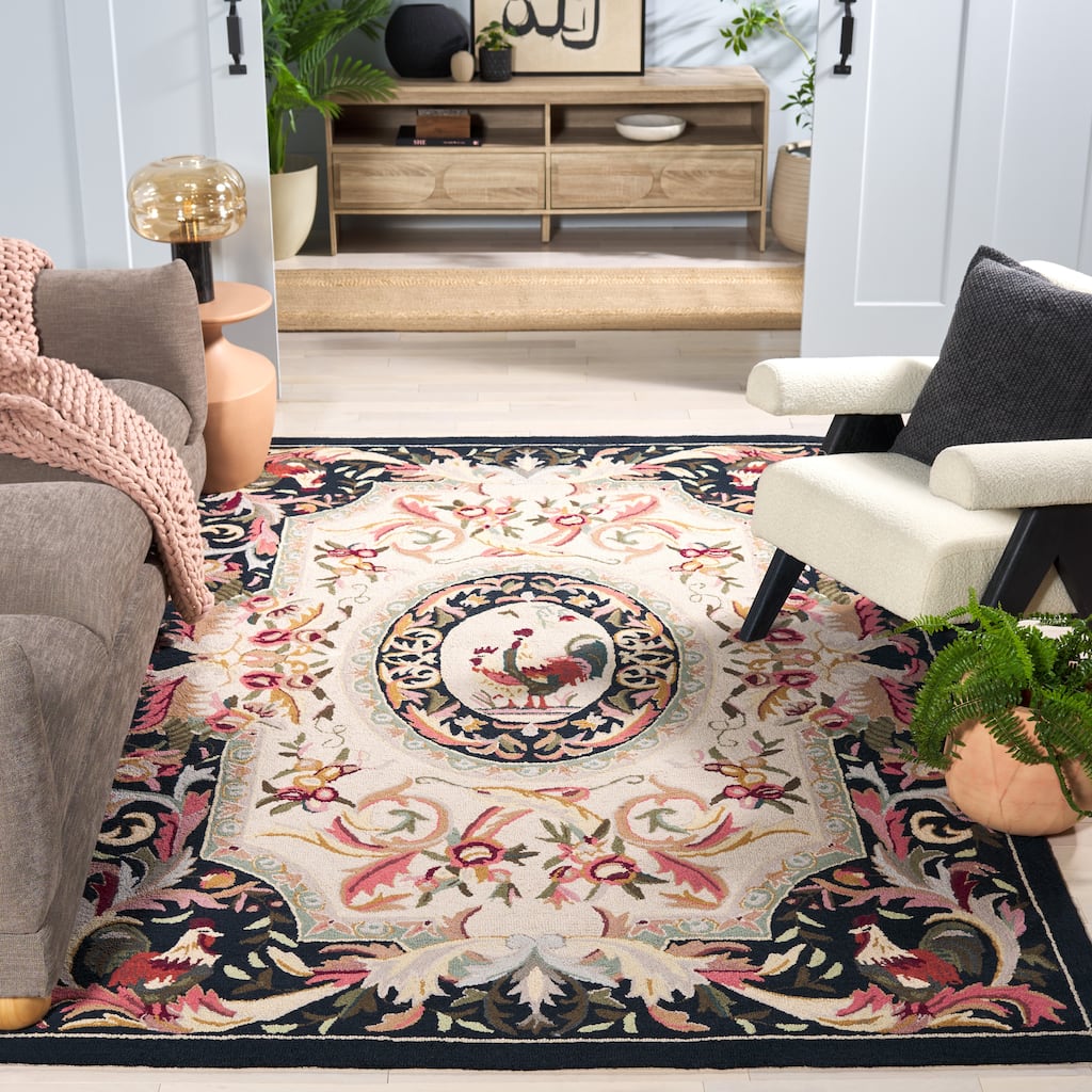 SAFAVIEH Handmade Chelsea Anni French Country Rooster Wool Rug