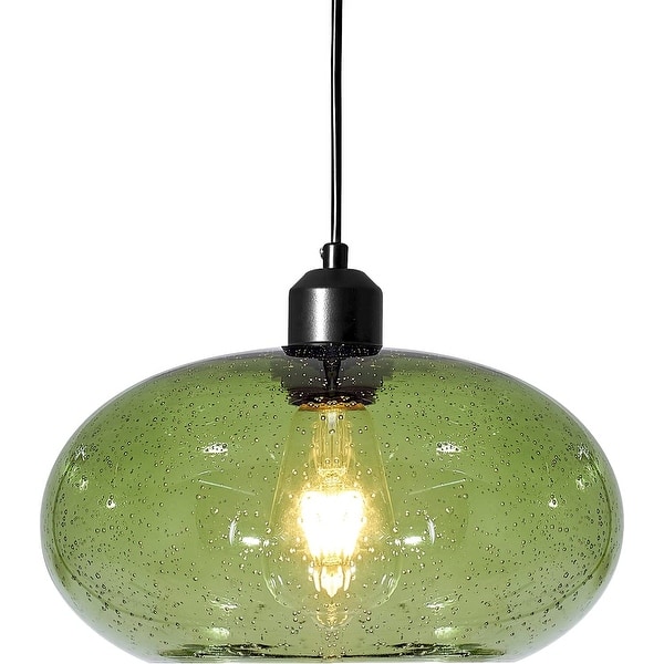 slide 2 of 6, Industrial green glass pendant light kitchen island hanging lighting