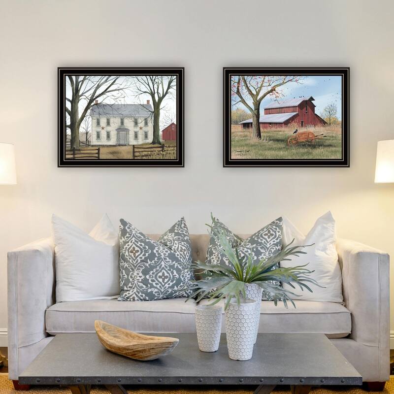 2-Piece Framed Wall Art Set - Early American Homestead, Black Frame