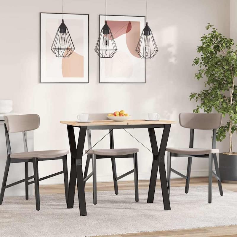 vidaXL Dining Table Leg Black Powder-Coated Steel - 15.7 in x 31.5 in x 28.7 in