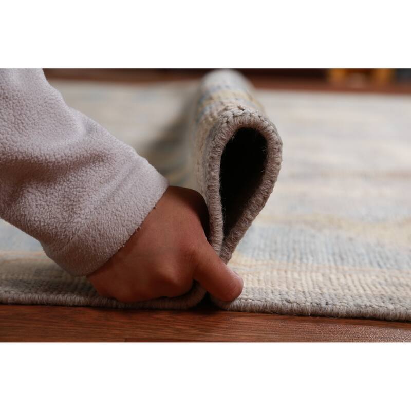 Hand Knotted Oriental 100% Wool Carpet Transitional All-Over Greys & Charcoal Oushak Area Rug - 12' 0'' X 8' 10''