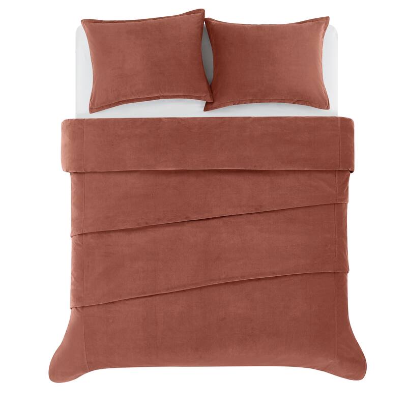 Brooklyn Loom Matte Cotton Velvet Comforter Set