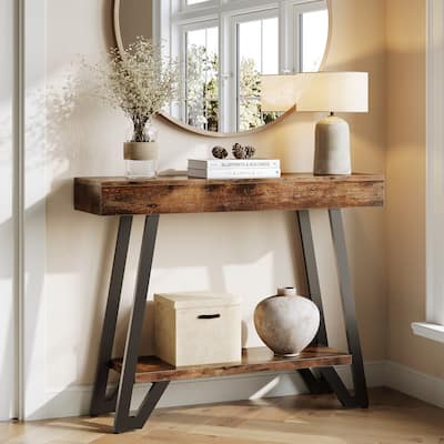 2-Tier Narrow Console Table for Entryway Living Room - 40.5" W x 11.81" D x 31.5" H