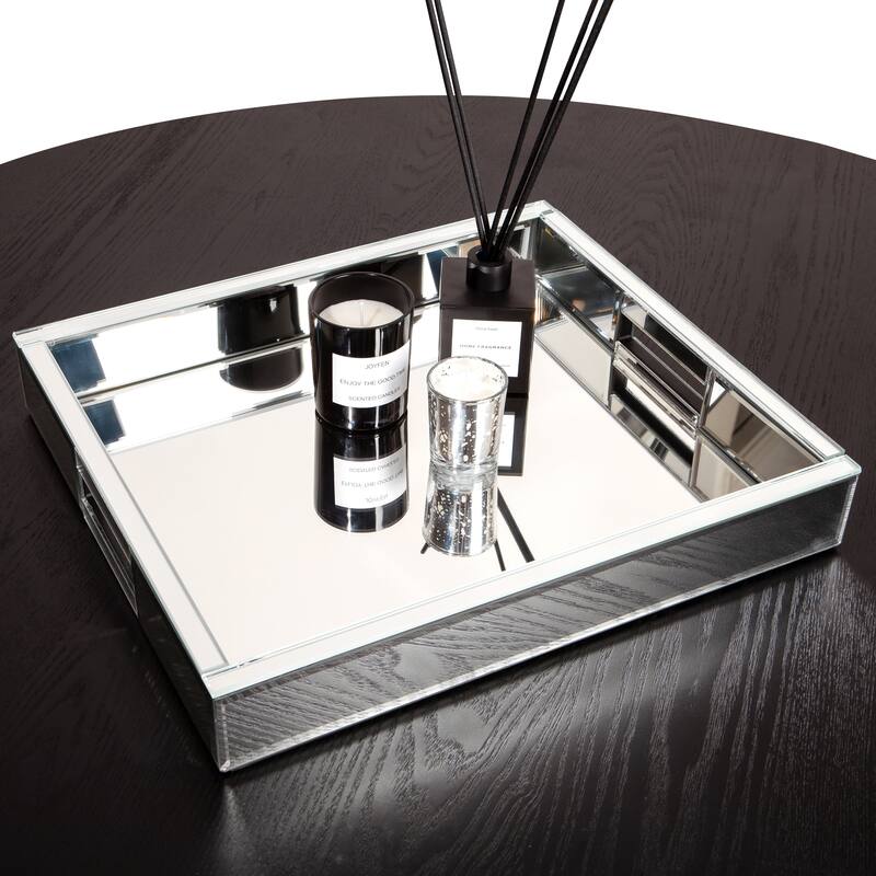 Mirror Glam Tray Decorative Tray - Silver