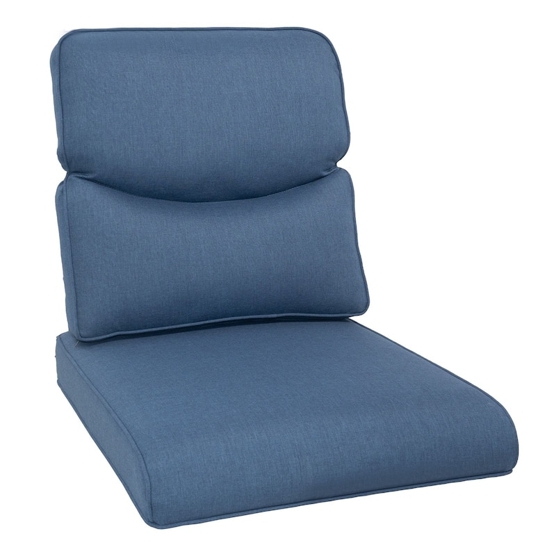 Outdoor Deep Seat Cushion 22 x 25 inch - Blue - 1 Pair Smile Cushion
