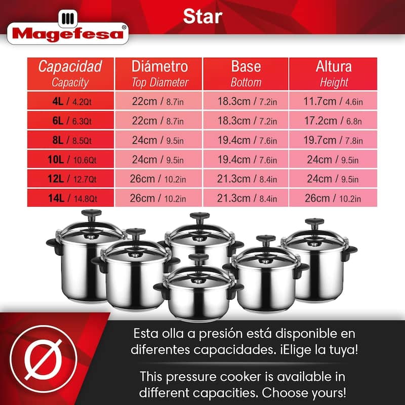 Magefesa Star Stainless Steel Pressure Cooker