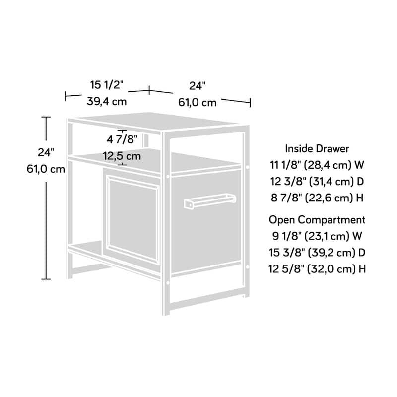 Wood Side Table Nightstand with Drawer, Brown