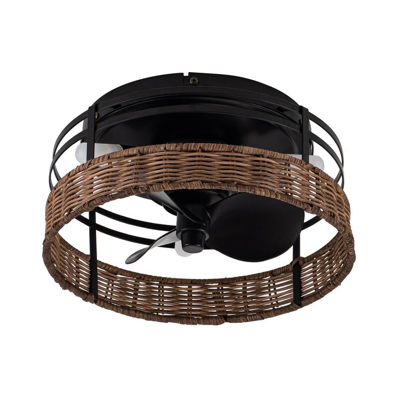 13" 3-Light 3-Blade Rustic Farmhouse Ceiling Fan with Light