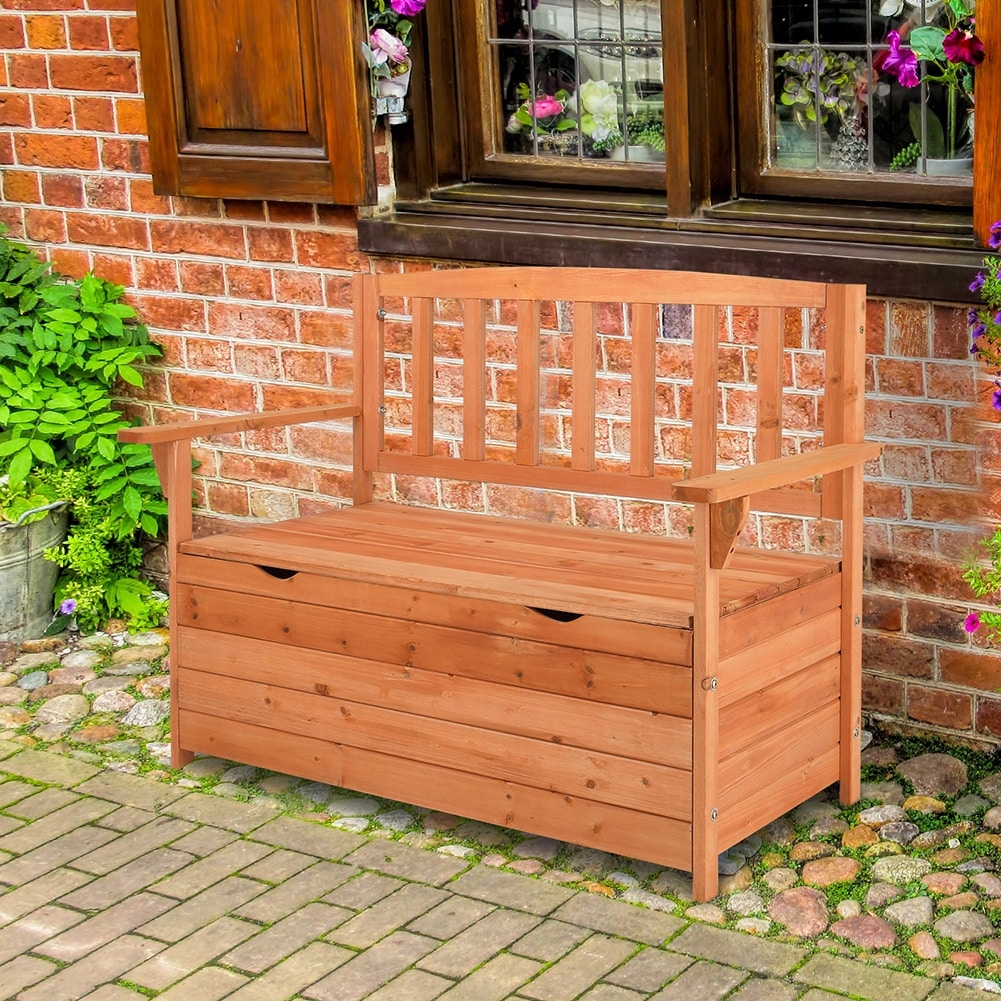 Outdoor Arm Chair, Yard Storage Box With Backrest Armrest Bed