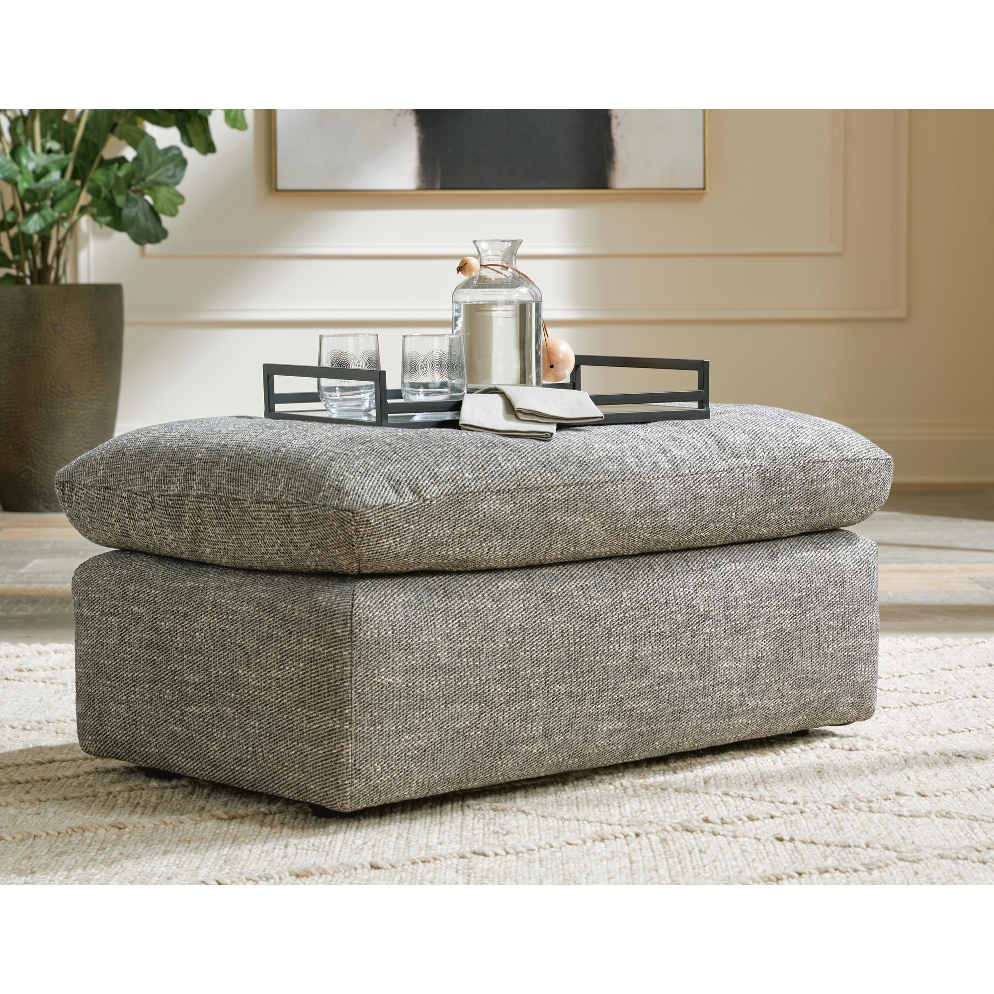 Signature Design by Ashley Dramatic Gray Ottoman