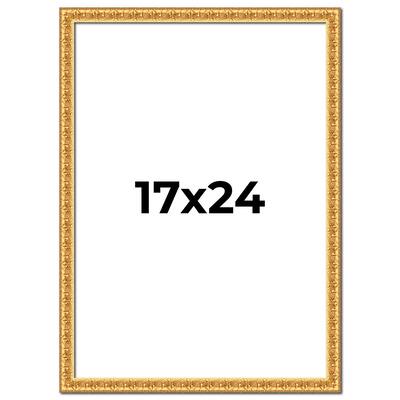 17x24 Frame Gold Real Wood Picture Frame Width 1 inches | Interior