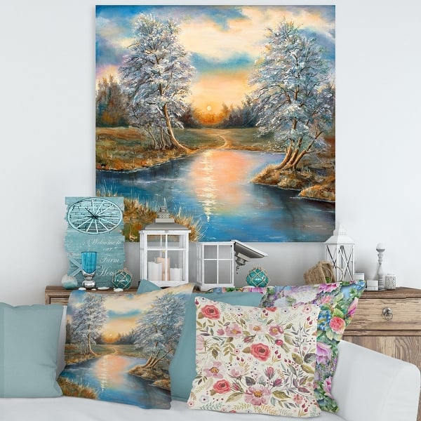 slide 2 of 8, Designart "Birches In The Autumn Woods" Lake House Canvas Wall Art Print