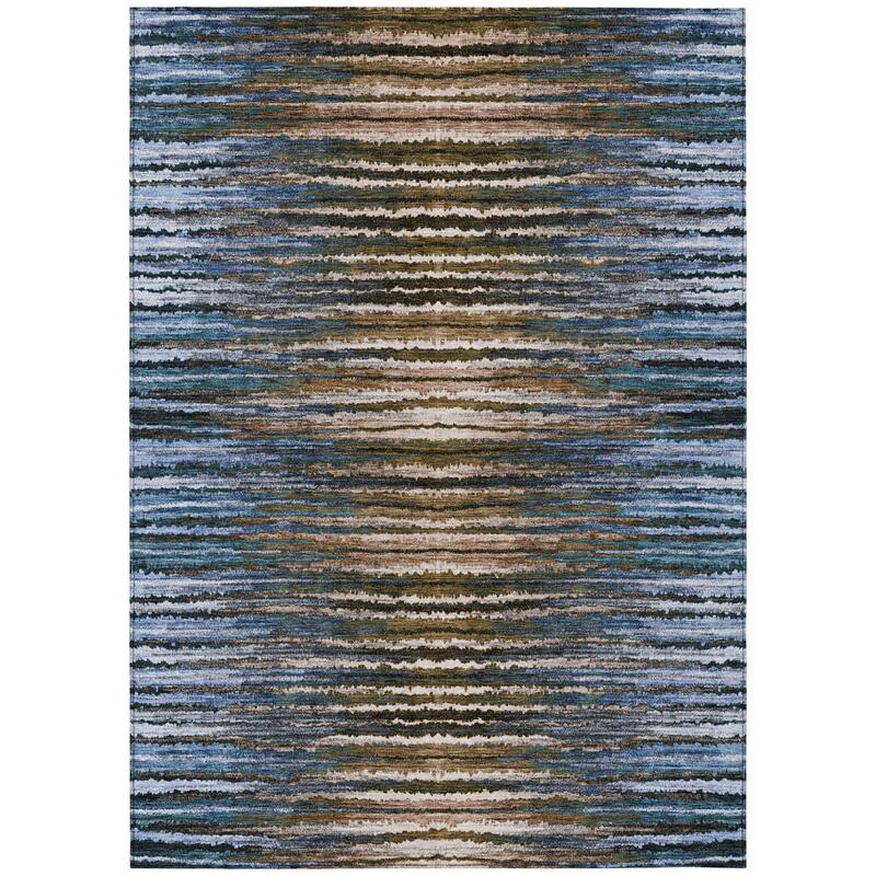 HomeRoots Striped Traditional Rectangle Outdoor Rug