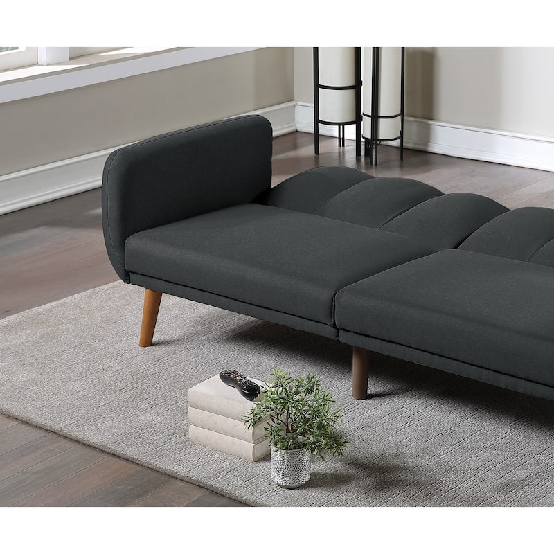 Elegant Modern Sofa Polyfiber Sofa Convertible Bed Wooden Legs