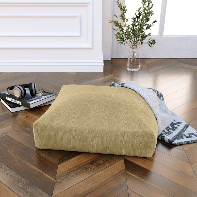 Jaxx Brio Microvelvet Floor Pillow, Meditation and Yoga Cushion - Camel