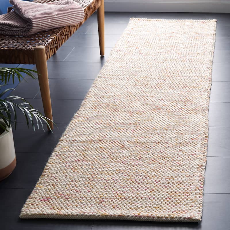 SAFAVIEH Handmade Natura Onica Wool Rug - 2'3" x 9' Runner - Red/Ivory - Runner