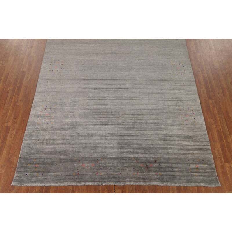Gabbeh Oriental Area Rug Handmade Living Room Silk Carpet - 8'1" x 9'8"