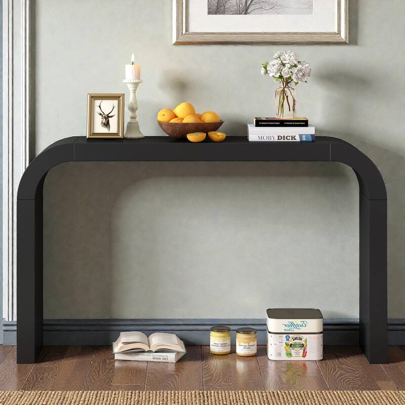 Modern Minimalist Console Table, Rectangular Slim Entryway Table with Sled Base, Lightweight & Stable for Living Room Hallway