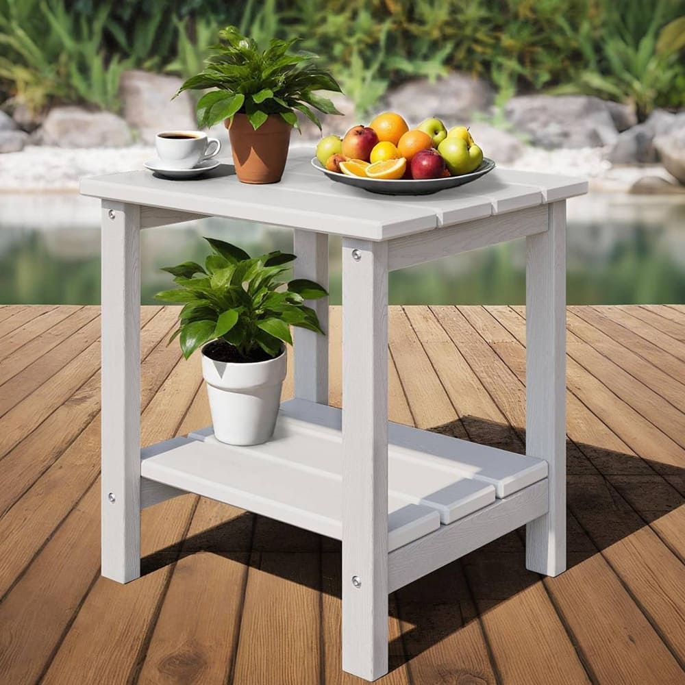 18 x 15 inch Adirondack Outdoor Patio Side Table, End Table for Patio Pool Deck - N/A