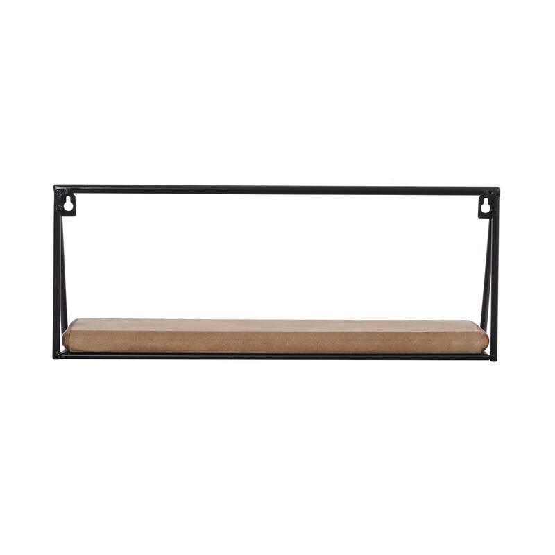 Black Metal Industrial Wall Shelf (Set of 3) - S/3 24",19",14"L