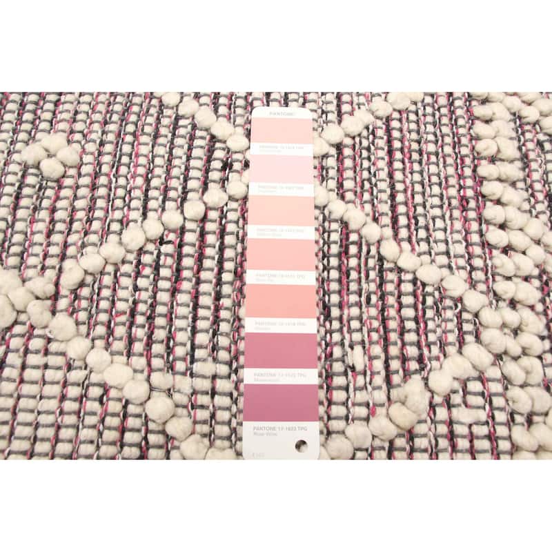 ECARPETGALLERY Braid weave Sienna Pink Wool Rug - 6'2 x 8'10
