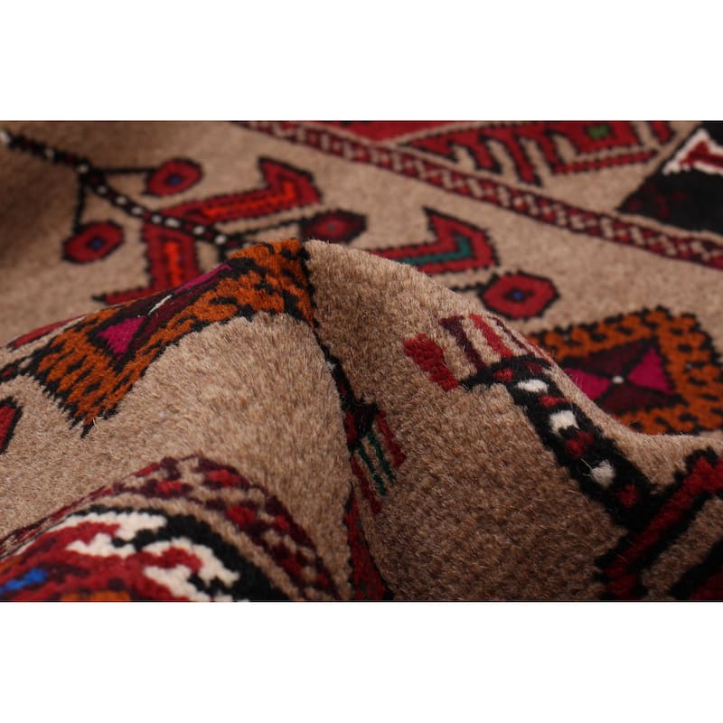 ECARPETGALLERY Hand-knotted Royal Baluch Tan Wool Rug - 3'4 x 5'7